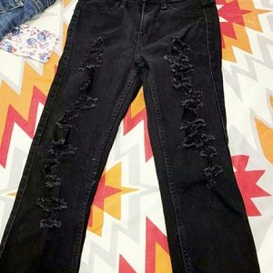 Black ripped jeans